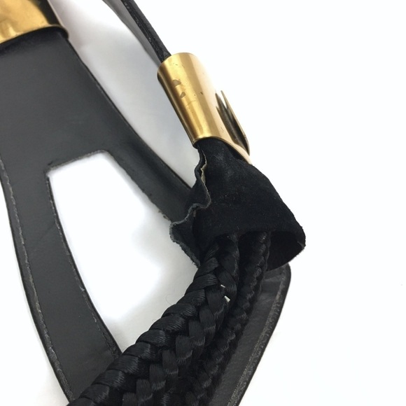 VINTAGE Leather Shop Belt Woven Cord 80s Vogue Avant-garde High Fashion Large main image 7